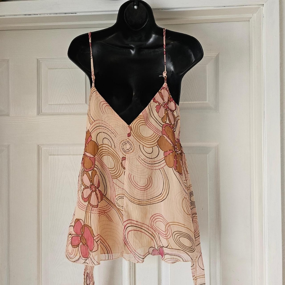 Vintage y2k 2000s beaded babydoll coquette fairy blouse - Picture 3 of 5